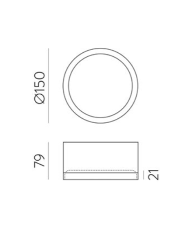 Plafon LED Tech 18W 3000K Preto/Branco Texturizado Moderno