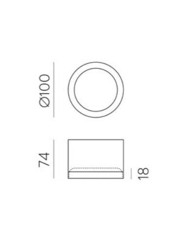 Plafon LED Tech 9W 3000K IP44 para Banheiros e Cozinhas
