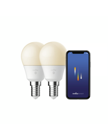 Lâmpada Smart E14 G45, Ajustável 2200-6500K, Pacote 2