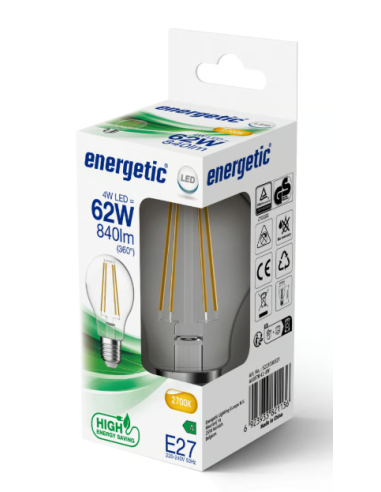 Lâmpada LED A60 E27 4W 840lm Luz Quente Econômica Nordlux