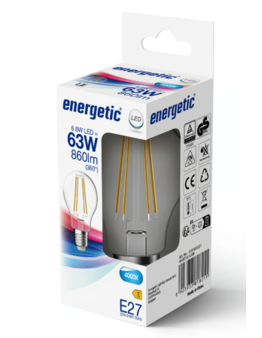 Lâmpada LED A60 E27 2700K 6.8W 860lm Nordlux