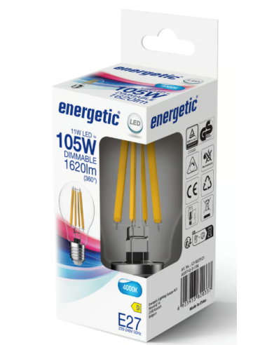 Lâmpada LED A60 E27 2700K 11W 1620lm - Luz Branca Fria