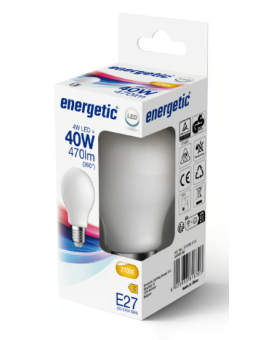 Lâmpada LED Nordlux A60 E27 2700K 4W 470lm Luz Quente