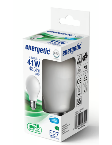 Lâmpada LED A60 E27 4000K 2.3W 485lm Nordlux, Luz Branca Fria