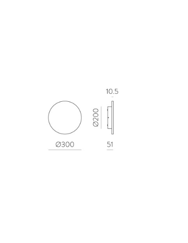 Aplique Exterior Combo 300mm 11W LED Integrado 2700-3000K