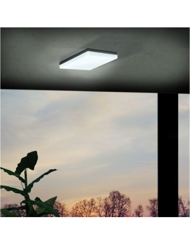 Plafon exterior SONELLA preto Eglo com LED incorporado
