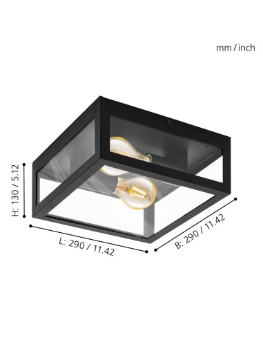 Plafon de Teto para Exterior ALAMONTE Eglo, Design Moderno