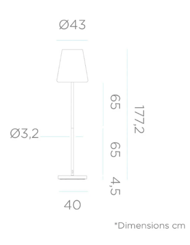 Candeeiro de Pé Exterior Lola Slim Solar com Bateria, 180cm